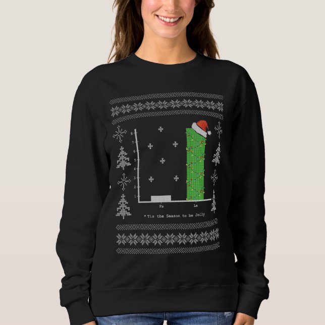Christmas Carol Math Bar Graph Ugly Christmas Sweatshirt (Front)