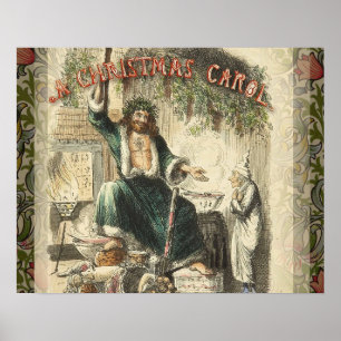 Christmas Carol Scrooge Ghost Present Artwork Poster