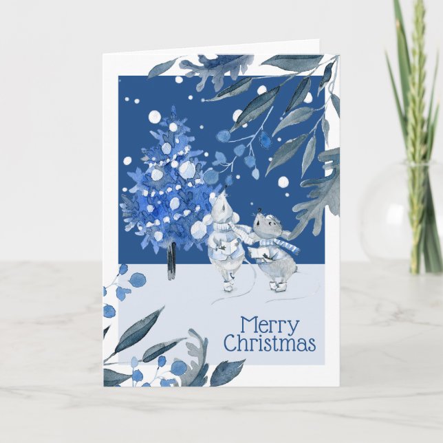 Christmas Carol Singer Mice Card (Front)