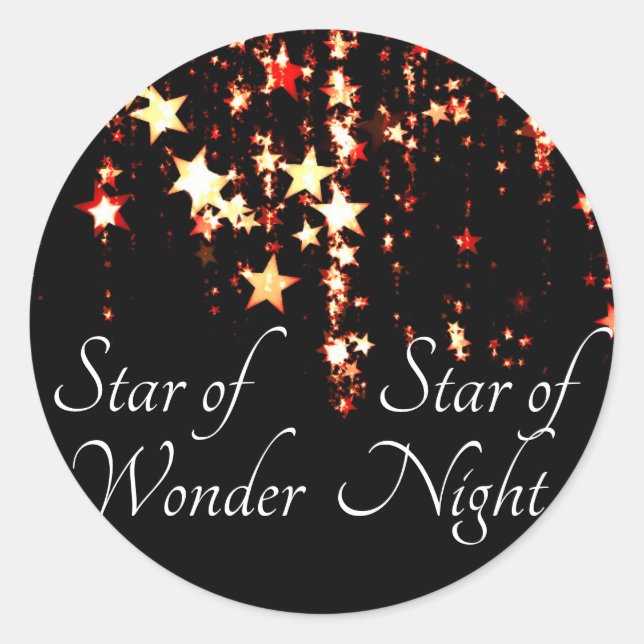 Christmas Carol Star of Wonder Star of Night Classic Round Sticker (Front)