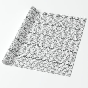 Christmas Carol Texts Yuletide Greetings Wrapping Paper