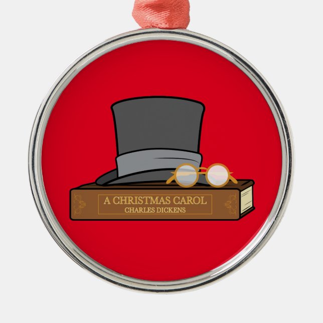 Christmas Carol with Top Hat Ceramic Ornament (Front)