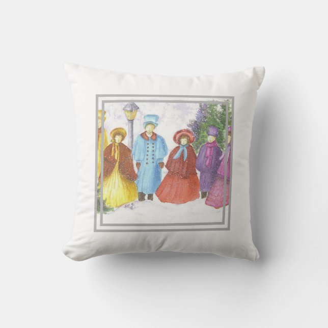 Christmas Carolers Cushion (Front)