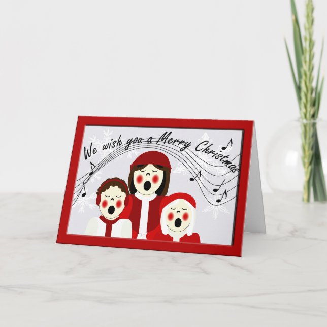 Christmas Carolers Greeting Card (Front)