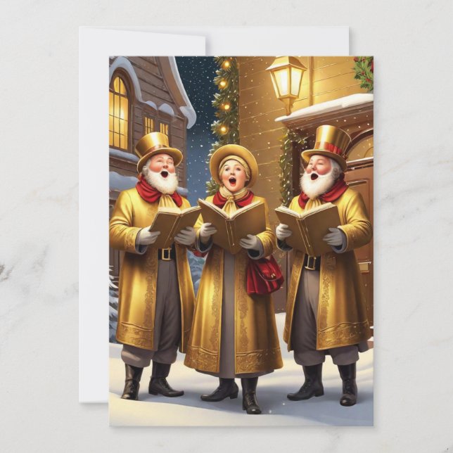 Christmas Carolers Holiday Card (Front)