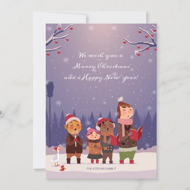 Christmas Carolers Holiday Card (Front)