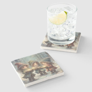Christmas Carolers  Stone Coaster