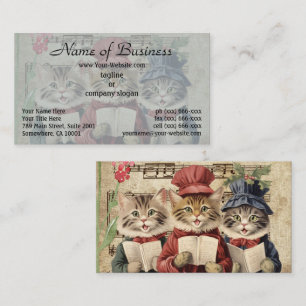 Christmas Caroling Cats,Feline Christmas Choir Business Card