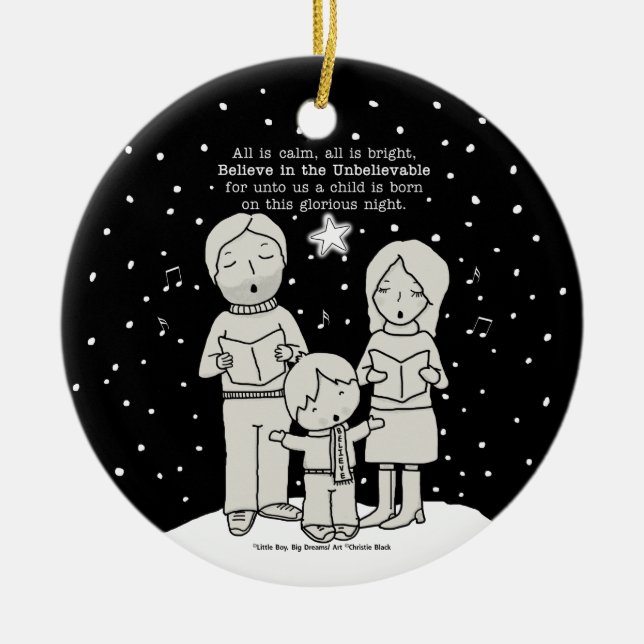 Christmas Caroling Ceramic Tree Decoration (Front)