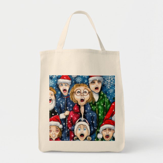 Christmas Caroling Tote Bag (Front)