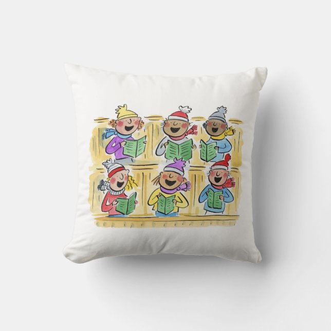 Christmas Carollers Cushion (Front)