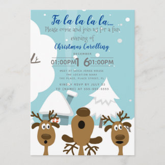 Christmas carolling fundraiser event party invitation