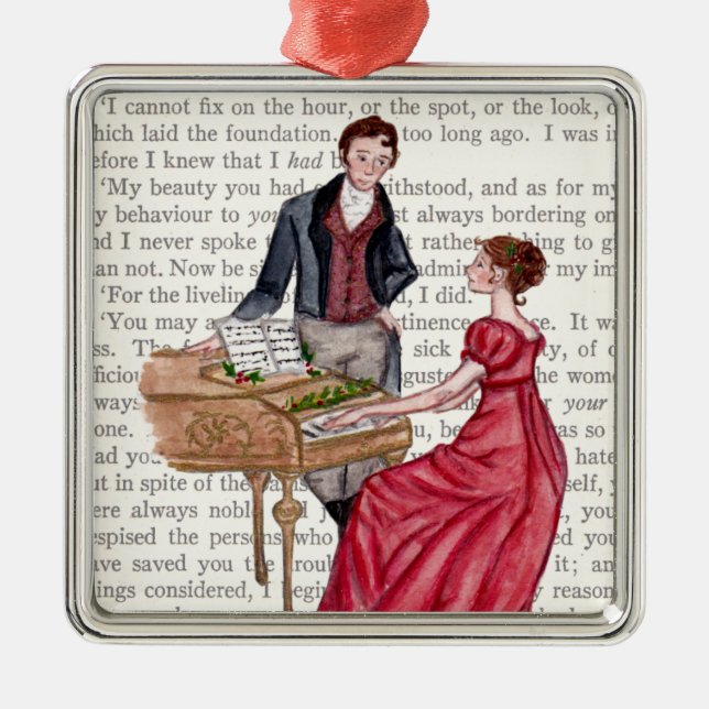 Christmas Carols at Pemberley Metal Tree Decoration (Front)