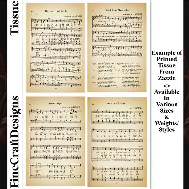 Christmas Carols Hymns Sheet Music DV1F Decoupage (Creator Uploaded)