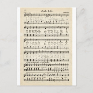 Christmas Carols: Jingle Bells Holiday Postcard