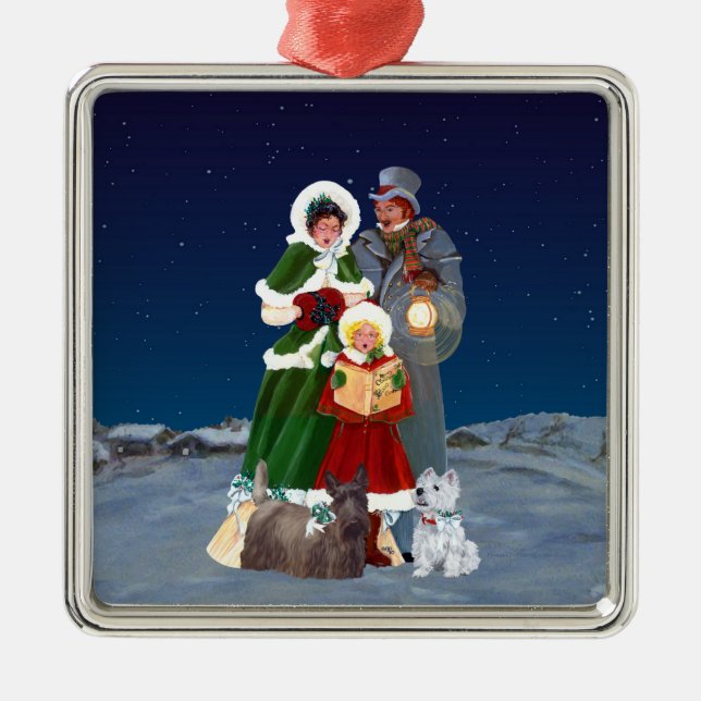Christmas Carols Metal Tree Decoration (Front)