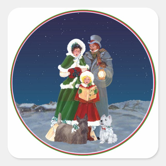 Christmas Carols Square Sticker (Front)