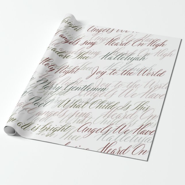 Christmas Carols Wrapping Paper (Unrolled)