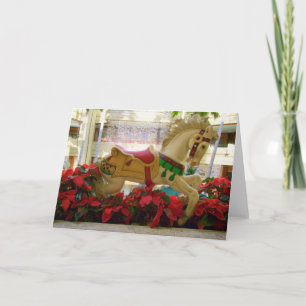 Christmas Carousel Horse - 1 Holiday Card