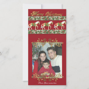 Christmas Carousel horses Photo card
