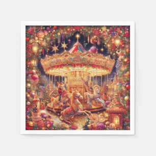 Christmas Carousel Joy' Paper Napkins! Napkin