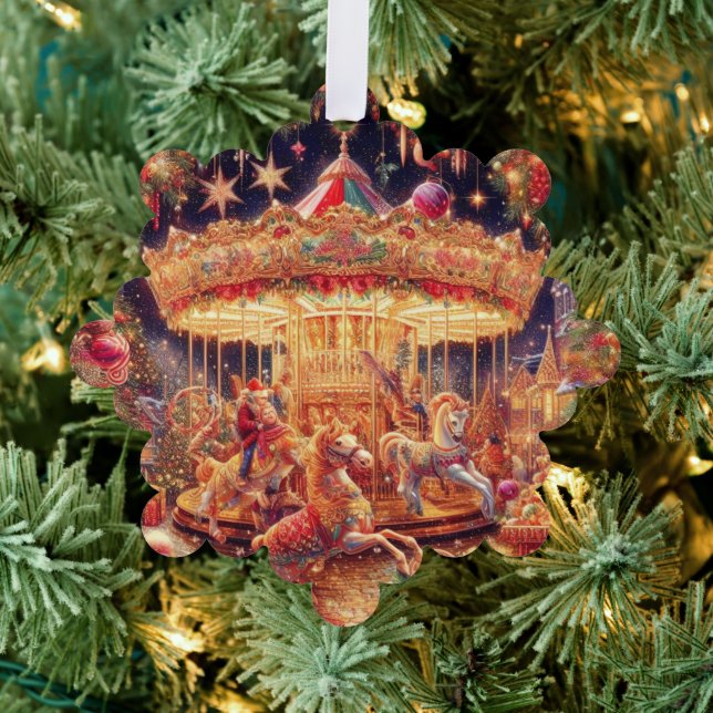 'Christmas Carousel Joy' Paper Ornament (Insitu (Tree))