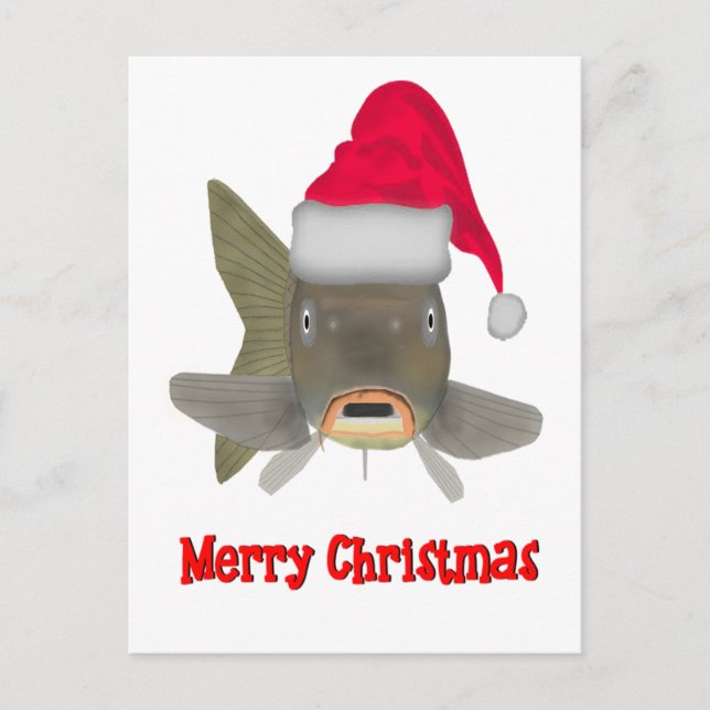 Christmas Carp Holiday Postcard (Front)
