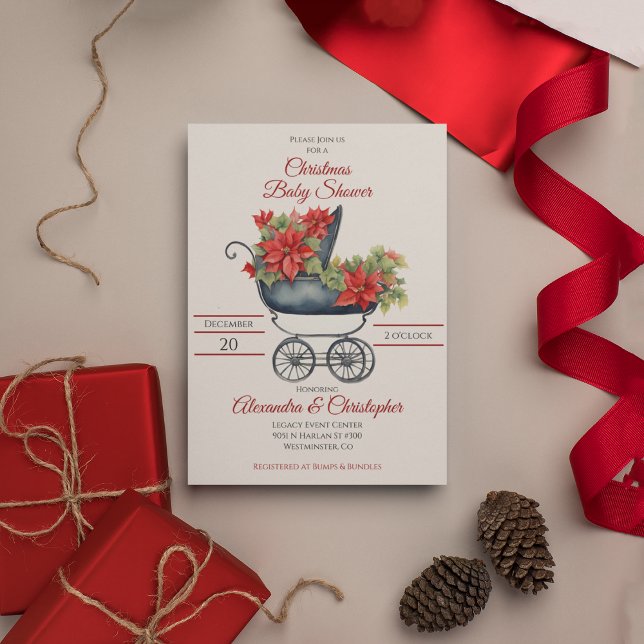 Christmas Carriage Baby Shower Invitation (Creator Uploaded)