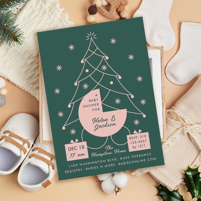 Christmas Carriage Baby Shower Invitation (Creator Uploaded)