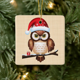 Christmas cart ceramic ornament