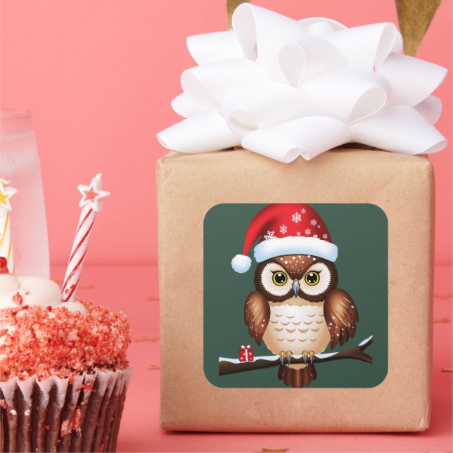 Christmas cart square sticker (Party)