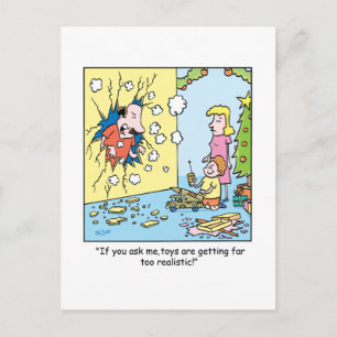 Christmas Cartoon about Toys! Holiday Postcard
