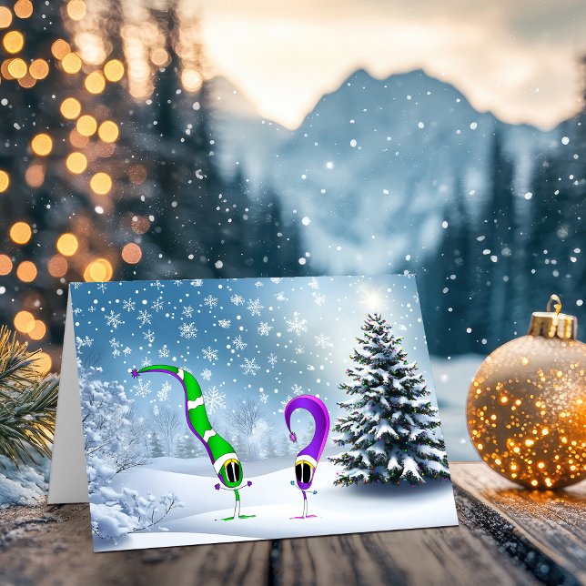 Christmas Cartoon Character Holiday Card (Take a look at this wonderful cartoon Christmas elves greeting card!)