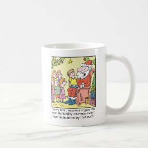 Christmas Cartoon Insurance for Santa Claus Coffee Mug