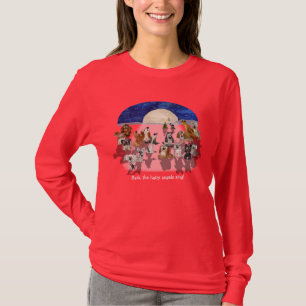 Christmas Cartoon Moon Dogs Howl T Shirt