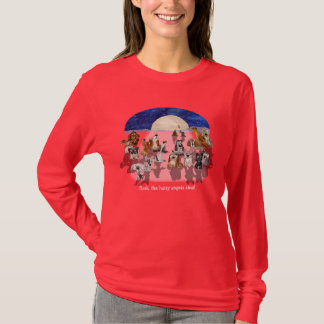 Christmas Cartoon Moon Dogs Howl T Shirt