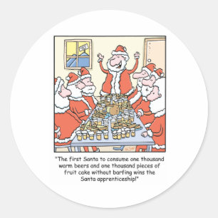 Christmas Cartoon Santa Apprenticeship Classic Round Sticker
