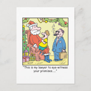 Christmas Cartoon Santa's Promises Holiday Postcard
