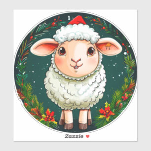 Christmas cartoon sheep