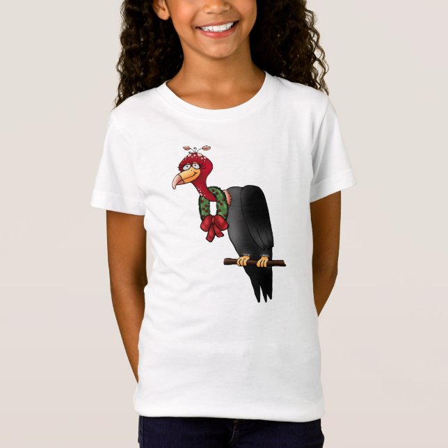 Christmas Cartoon Vulture T-Shirt (Front)