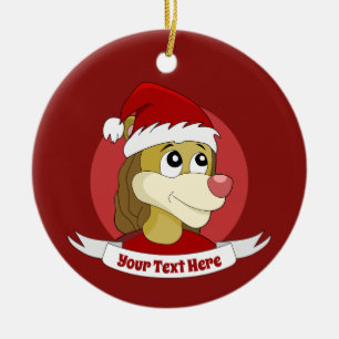 Christmas cartoon with a cute lion ceramic ornamen tree decoration