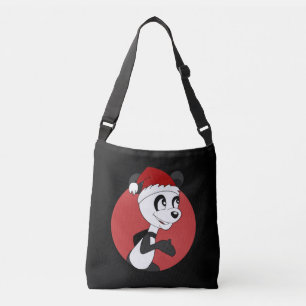 Christmas cartoon with cute panda bear crossbody b bag