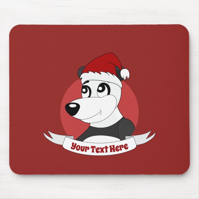 Christmas cartoon with cute panda bear mouse pad (Front)