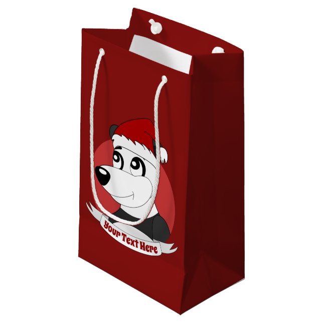 Christmas cartoon with cute panda bear small gift  bag (Front Angled)