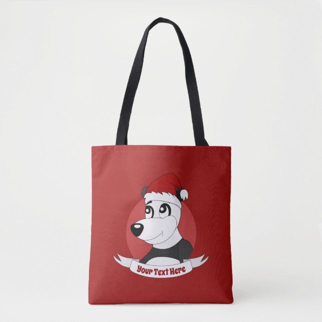 Christmas cartoon with cute panda bear tote bag (Front)