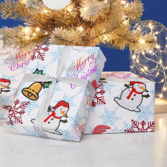 Christmas Cartoon Wrapping Paper (Holidays)