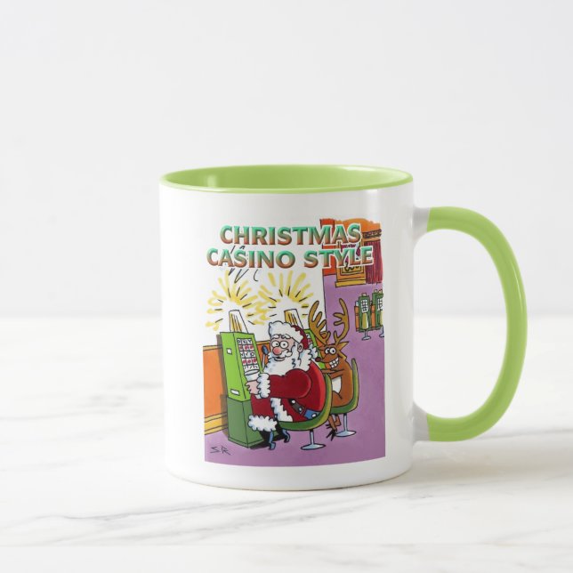 Christmas Casino Style green left hand combo mug (Right)