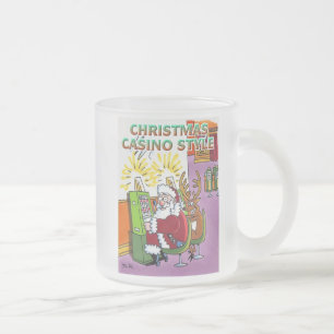 Christmas Casino Style left hand frosted mug