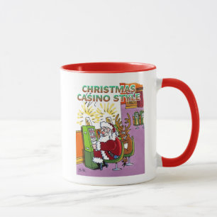 Christmas Casino Style red left hand combo mug