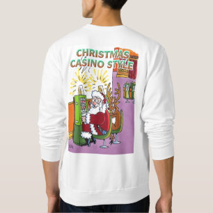 Christmas Casino Style white sweatshirt back